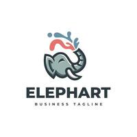 création de logo d'éléphant coloré vecteur