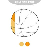 coloriage simple. ballon de basket. version croquis. coloriage pour les enfants. vecteur