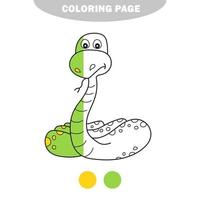 coloriage simple. serpent à colorier, le livre de coloriage vecteur