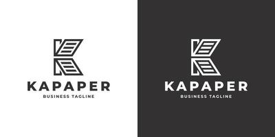 papier k lettre logo conception vecteur