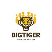 gros tigre mascotte logo conception vecteur