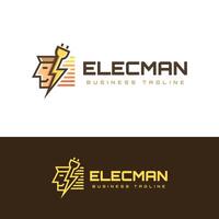 électrique homme logo conception vecteur