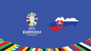 euro 2024 la slovaquie emblème carte équipes conception avec officiel symbole logo abstrait des pays européen Football illustration vecteur