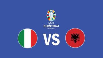 Italie et Albanie rencontre euro 2024 abstrait emblème drapeau équipes conception avec officiel symbole logo des pays européen Football illustration vecteur