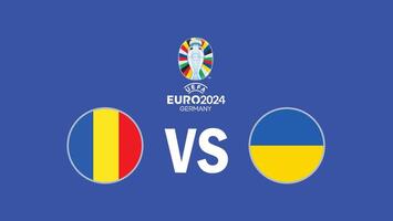 Roumanie et Ukraine rencontre euro 2024 abstrait emblème drapeau équipes conception avec officiel symbole logo des pays européen Football illustration vecteur