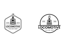 Facile ancien vieux locomotive train logo conception modèle illustration. vecteur