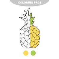 coloriage simple. l'ananas à colorer. livre de coloriage pour éduquer les enfants vecteur