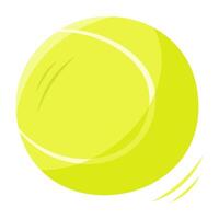Célibataire main dessiner Balle pour tennis isolé sur blanc Contexte. sport équipement pour table tennis jeu. illustration. plat style. blanc et Jaune couleurs. tennis icône. vecteur