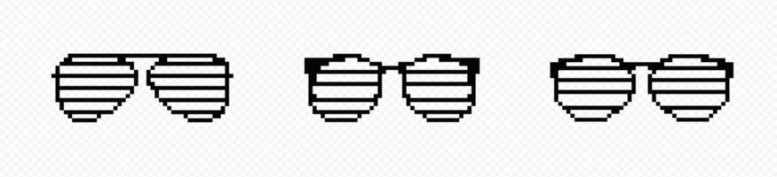 pixel des lunettes avec rayé lentilles ensemble vecteur