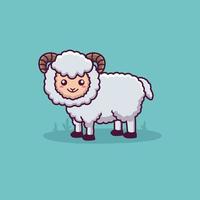 personnage de dessin animé de mouton mignon vecteur