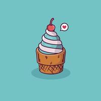 illustration d'icône de vecteur de dessin animé de crème glacée. dessert, nourriture, icône, concept, isolé, vecteur