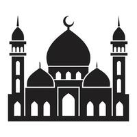 islamique mosquée conception illustration, masjid noir Couleur icône vecteur