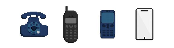 pixel rétro et moderne Téléphone (s ensemble vecteur