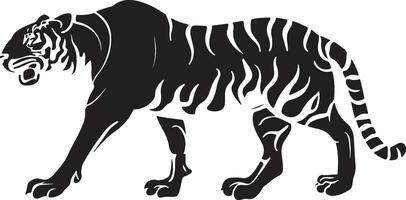 noir tigre silhouettes illustration vecteur