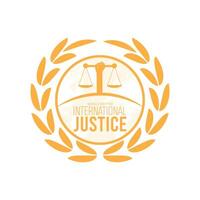 monde journée pour international Justice observé chaque année dans juillet. modèle pour arrière-plan, bannière, carte, affiche avec texte une inscription. vecteur