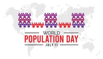 monde population journée observé chaque année dans juillet. modèle pour arrière-plan, bannière, carte, affiche avec texte une inscription. vecteur