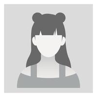 gris silhouette de adolescent fille pour social médias profils, Icônes, économiseurs d'écran et comme modèle. femelle avatar, défaut anonyme utilisateur image, profil espace réservé icône, fille non photo signe. vecteur