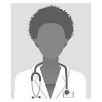 médecin avatar icône. médicament professionnel et médical Personnel icône illustration défaut espace réservé médecin portrait photo avatar sur gris Contexte. niveaux de gris santé ouvrier icône vecteur