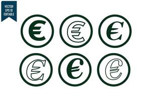 euro devise icône ensemble vecteur
