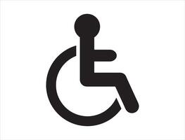 handicap symbole silhouette sur blanc Contexte vecteur