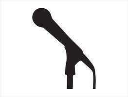 microphone silhouette sur blanc Contexte vecteur