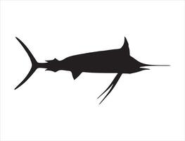 marlin poisson silhouette sur blanc Contexte vecteur