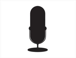 microphone silhouette sur blanc Contexte vecteur