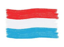 Luxembourg pays drapeau avec brosse accident vasculaire cérébral peindre vecteur