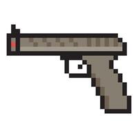 pistolet dans pixel art style vecteur