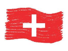 Suisse pays drapeau avec brosse accident vasculaire cérébral peindre vecteur