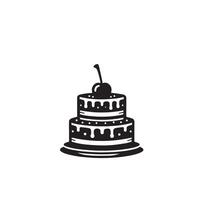 gâteau silhouette illustration. gâteau logo sur blanc Contexte. vecteur