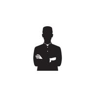 musulman homme silhouette sur blanc Contexte. arabe homme portrait illustration vecteur