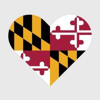 Maryland Etat drapeau illustration. Maryland drapeau. Maryland Etat cœur drapeau. vecteur