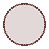 Facile décoratif foncé marron dentelle cercle Vide plaine autocollant étiquette Contexte conception vecteur