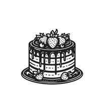 gâteau silhouette illustration. gâteau logo sur blanc Contexte. vecteur