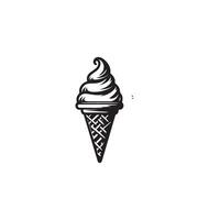 crème glacée silhouette sur blanc Contexte. crème glacée logo, illustration vecteur