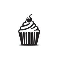 tasse gâteau silhouette sur blanc Contexte. tasse gâteau logo vecteur
