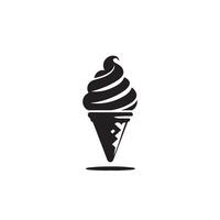 crème glacée silhouette sur blanc Contexte. crème glacée logo, illustration vecteur