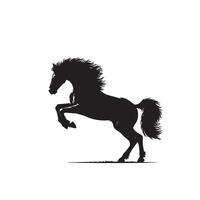 cheval silhouette sur blanc Contexte. cheval logo vecteur