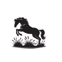 cheval silhouette sur blanc Contexte. cheval logo vecteur