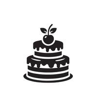 gâteau silhouette illustration. gâteau logo sur blanc Contexte. vecteur