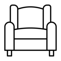 icône de ligne de canapé de cinéma vecteur