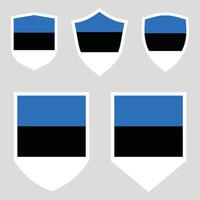 ensemble de Estonie drapeau dans bouclier forme Cadre vecteur