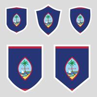 Guam drapeau ensemble bouclier Cadre vecteur