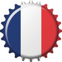 nationale drapeau de France sur une bouteille casquette. illustration vecteur