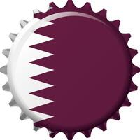 nationale drapeau de Qatar sur une bouteille casquette. illustration vecteur