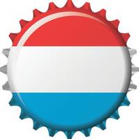 nationale drapeau de Luxembourg sur une bouteille casquette. illustration vecteur