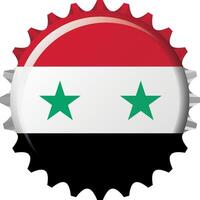 nationale drapeau de Syrie sur une bouteille casquette. illustration vecteur