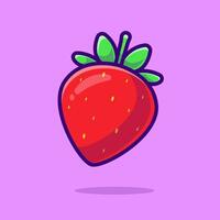 des fraises fruit dessin animé vecteur