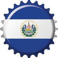 nationale drapeau de el Salvador sur une bouteille casquette. illustration vecteur